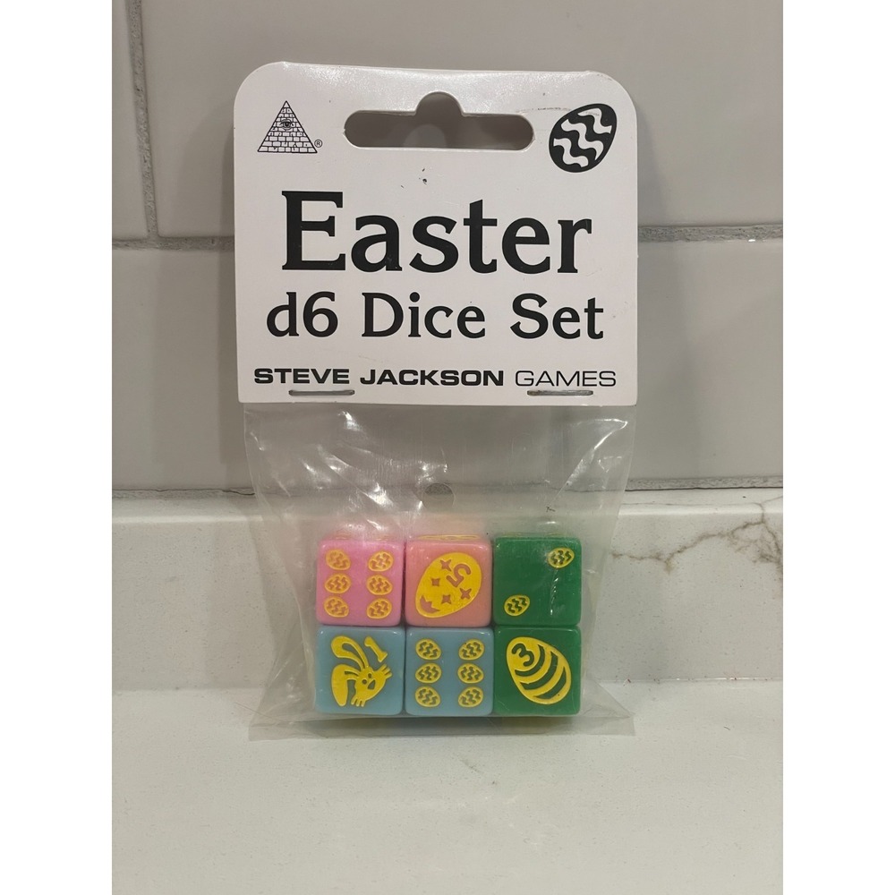 Steve Jackson Games Easter d6 Dice Set‎ of 6 Colored Rabbit Egg SJG New Sealed